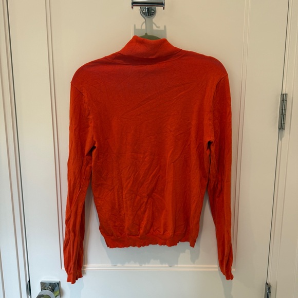 Lauren Ralph Lauren Orange 100% Cotton Turtleneck Sweater Shirt - Picture 4 of 4